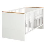 Lit bb volutif convertible en lit junior finn blanc / chne dor