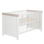 Lit bébé Évolutif convertible en lit junior lucy blanc cassé / luna elm Lit bébé Évolutif convertible en lit junior lucy blanc cassé / luna elm