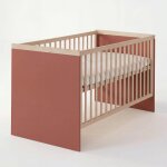 Lit b�b� �volutif 'jimmy' 70 � 140 - r�glable en hauteur et transformable en lit junior mauve