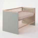 Lit b�b� �volutif 'jimmy' 70 � 140 - r�glable en hauteur et transformable en lit junior sauge