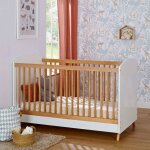 Lit bébé Évolutif kombu blanc et noisette Lit bébé Évolutif kombu blanc et noisette