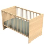 Lit b�b� �volutif - little big bed en bois d�cor ch�ne miel - cannelle marron