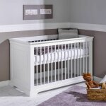 Lit b�b� �volutif montessori bois massif lila blanc