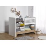 Lit b�b� �volutif avec table � langer calisson blanc & bois
