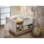 Lit b�b� jumeaux �volutif moor�a blanc & bois