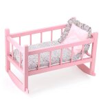 Lit bercelonnette poupée 40 cm vanille fraise rose Lit bercelonnette poupée 40 cm vanille fraise rose
