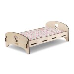 Lit en bois pour poupon 30 et 36 cm multicolore Lit en bois pour poupon 30 et 36 cm multicolore