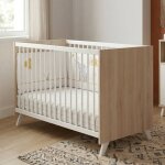 Lit en bois - scandi blanc / gris