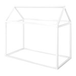 Lit cabane en bois fsc� pour enfant - lit montessori au sol blanc