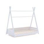 Lit cabane montessori en blanc blanc