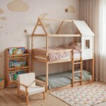 Lit cabane superpos� en pin - boscoco beige