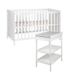 Lit cododo + table  langer + matelas  langer dperlant roba style blanc