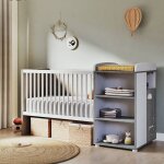 Lit combin� evolutif en bois - smile gris