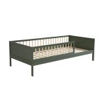 Lit enfant 90 x 190 cm pin naturel sommier � lattes inclus vert et blanc - elio vert