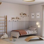 Lit enfant bords arrondis - gamme lou cr�me