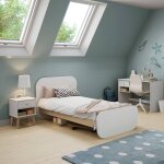 Lit enfant bords arrondis - gamme simon blanc