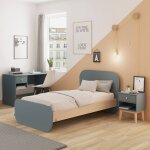 Lit enfant bords arrondis - gamme simon vert kaki