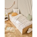 Lit enfant coffre rangement bois 90x190cm blanc