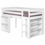 Lit enfant combin avec matelas bois massif davon blanc