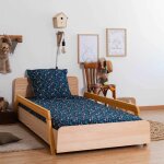 Lit enfant �volutif avec barri�res bois massif dixia bois