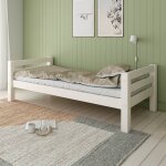 Lit enfant extra - solide en bois massif hercule blanc