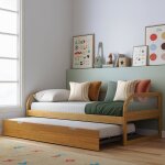 Lit enfant gigogne m�tal bois massif laya noisette