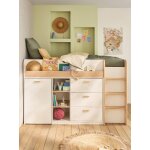 Lit enfant mi - hauteur studio 90x190cm + bureau blanc