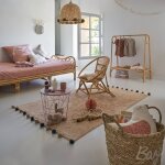 Lit enfant en rotin - colette beige moyen