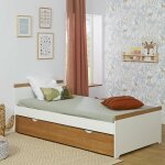 Lit enfant avec sommier gigogne nais blanc