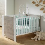 Lit �volutif � barreaux - loft gris / blanc