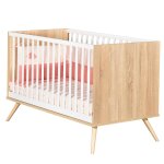 Lit �volutif en bois - seventies marron / blanc