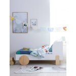 Lit �volutif enfant ligne rollie blanc / bois