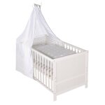 Lit volutif avec matelas et accessoires complets sterne grau blanc / gris