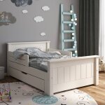 Lit �volutif avec tiroir et matelas pin massif arthur blanc