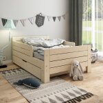 Lit �volutif avec tiroir et matelas pin massif edouard bois