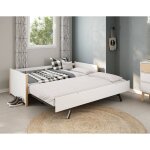 Lit gigogne 2 couchages - gain de place - gamme cl�mence blanc