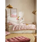 Lit gigogne 80x200cm avec rangement yel blanc
