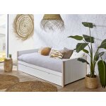Lit gigogne banquette tyko blanc & pin
