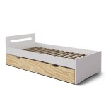 Lit gigogne bois massif leo blanc et bois