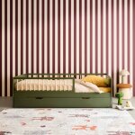 Lit gigogne enfant 90 x 190 cm pin naturel avec sommier � lattes et tiroir - elio vert