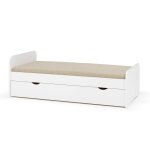 Lit gigogne avec matelas bois massif talia blanc