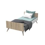 Lit junior en bois - seventies marron