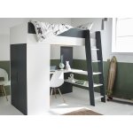 Lit mezzanine + armoire & bureau opus bleu nuit Lit mezzanine + armoire & bureau opus bleu nuit