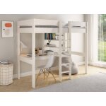 Lit mezzanine avec bureau calvi blanc