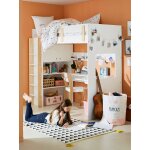 Lit mezzanine avec bureau et rangement everest blanc / bois Lit mezzanine avec bureau et rangement everest blanc / bois