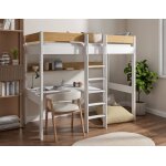 Lit mezzanine avec bureau solane blanc / ch�ne