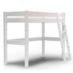 Lit mezzanine  chelle incline pin massif lilja blanc