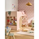 Lit mezzanine enfant avec rangement playful rose