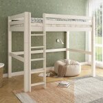 Lit mezzanine extra - solide en bois massif hercule blanc Lit mezzanine extra - solide en bois massif hercule blanc