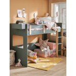 Lit mezzanine mi - hauteur enfant everest kaki